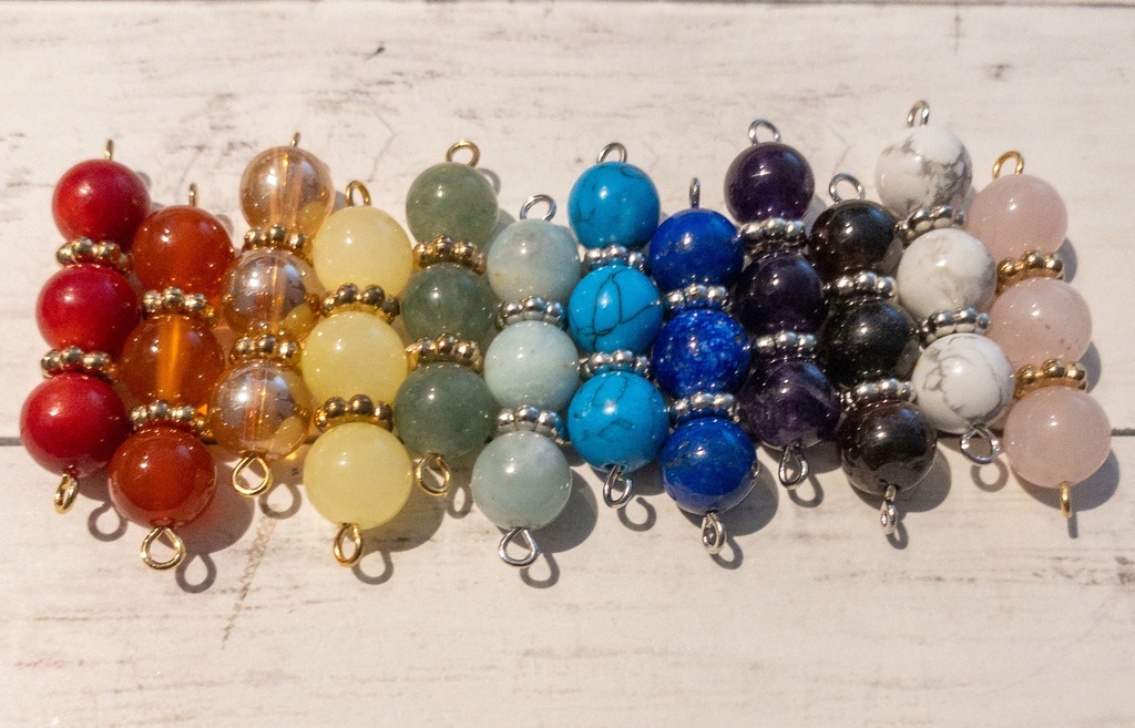 推し色天然石ブレスレットver.三粒