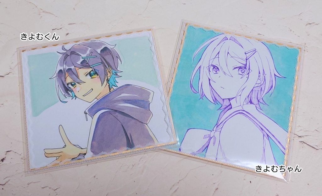 ミニ色紙イラスト手描き原画