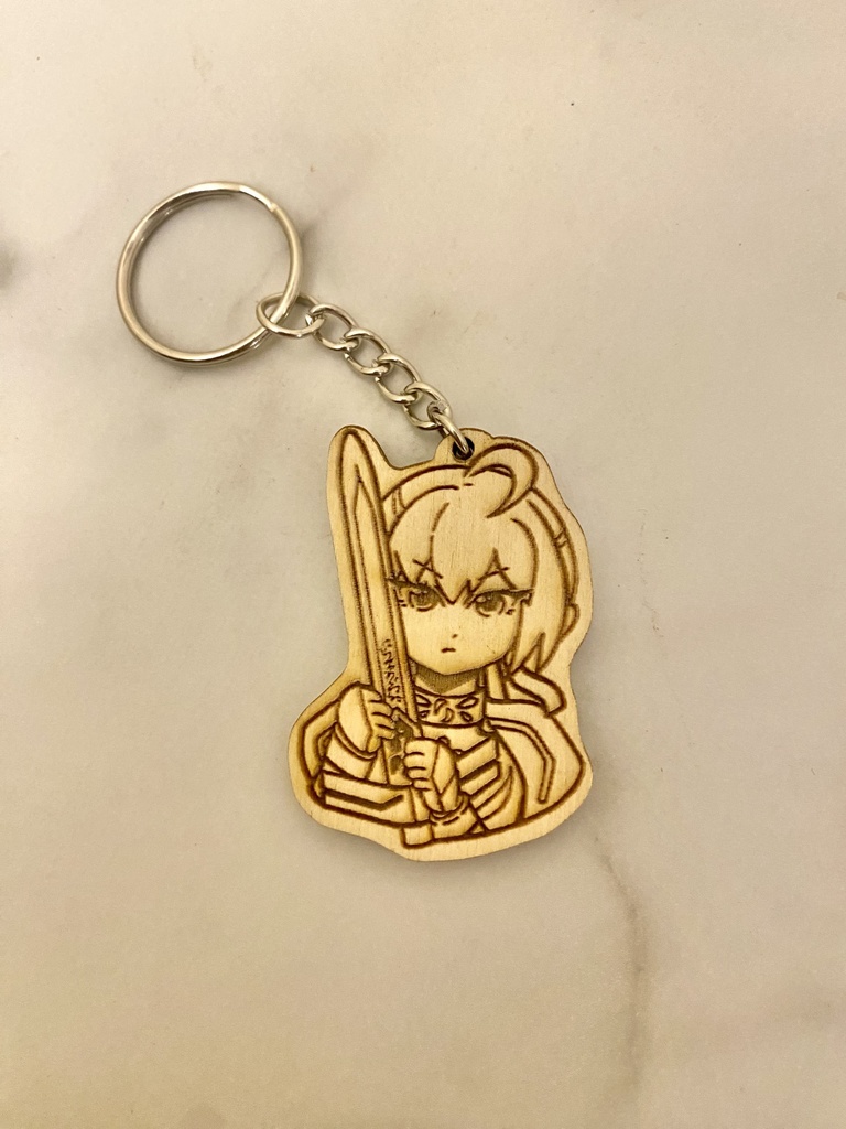 シベリアで作られた木製の キーホルダー （セイバー2）keychain