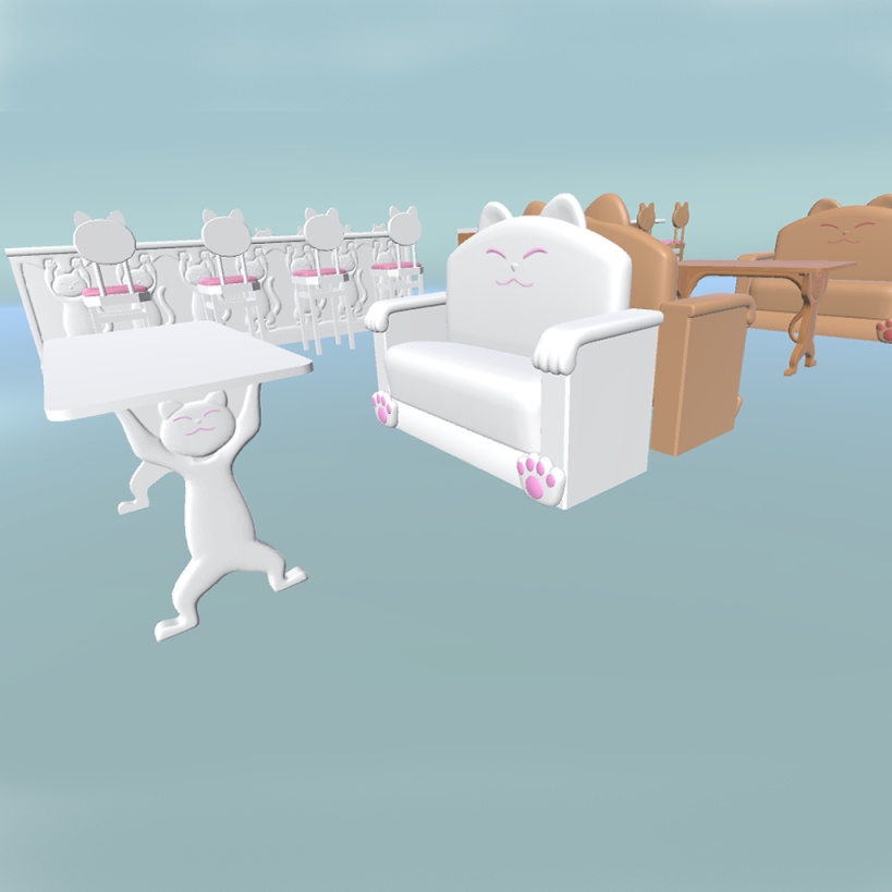 にゃんこカウンターテーブルセット