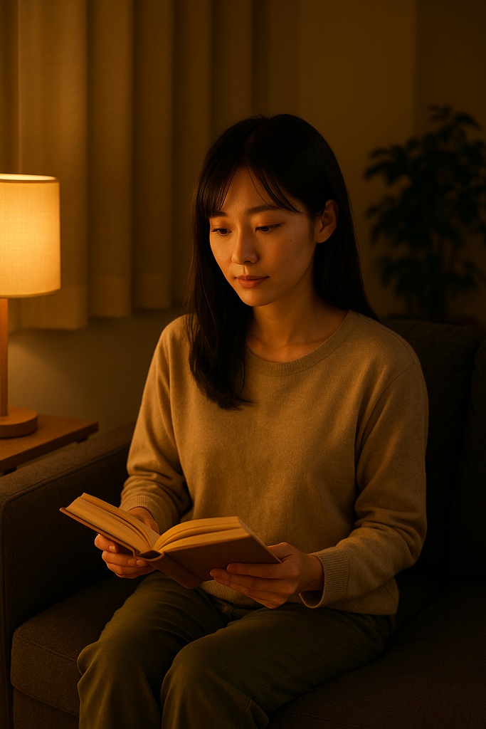 【自然光のやさしさ】日常の女性ポートレート 7枚セット|読書・リビング・外出シーン