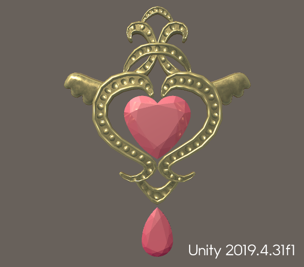 ハートと翼のブローチ(Brooch_Heart wing)