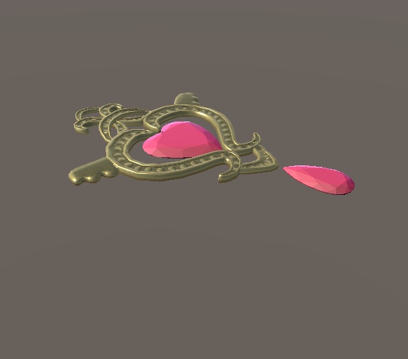 ハートと翼のブローチ(Brooch_Heart wing)