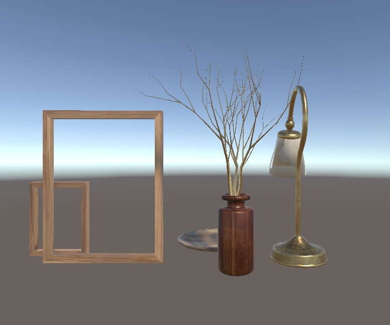 ガラスの棚と雑貨