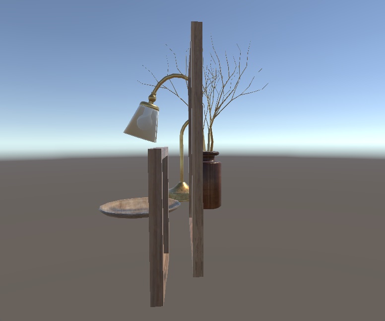 ガラスの棚と雑貨