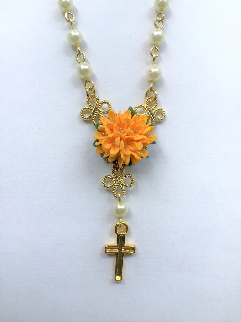 金木犀のミニロザリオネックレス(再販不可)