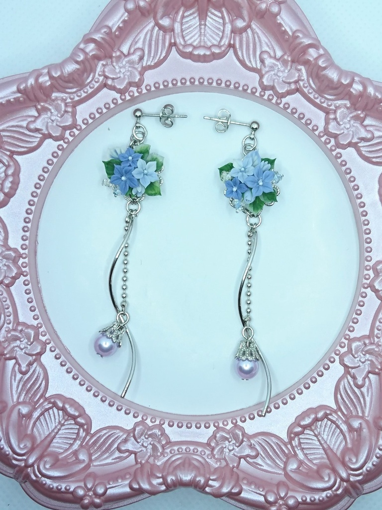 EB6【BOOTH限定】桔梗のブーケピアス(サージカルステンレス)パーツ変更可