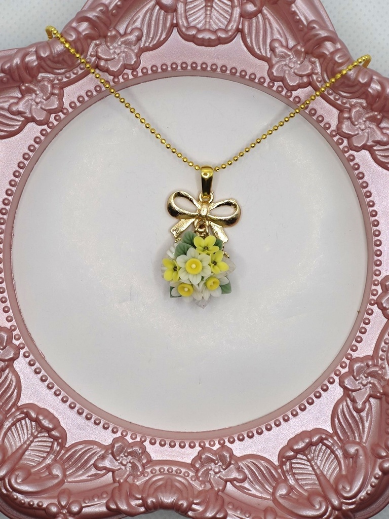 139 水仙のブーケネックレス