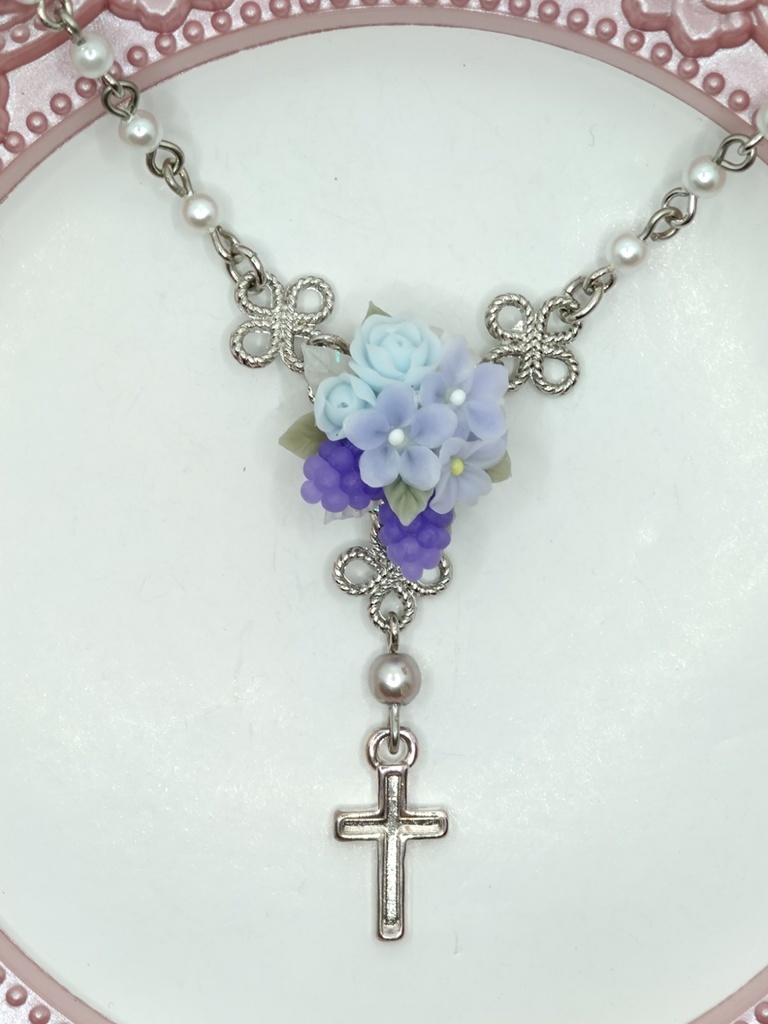 151 葡萄のブーケミニロザリオネックレス