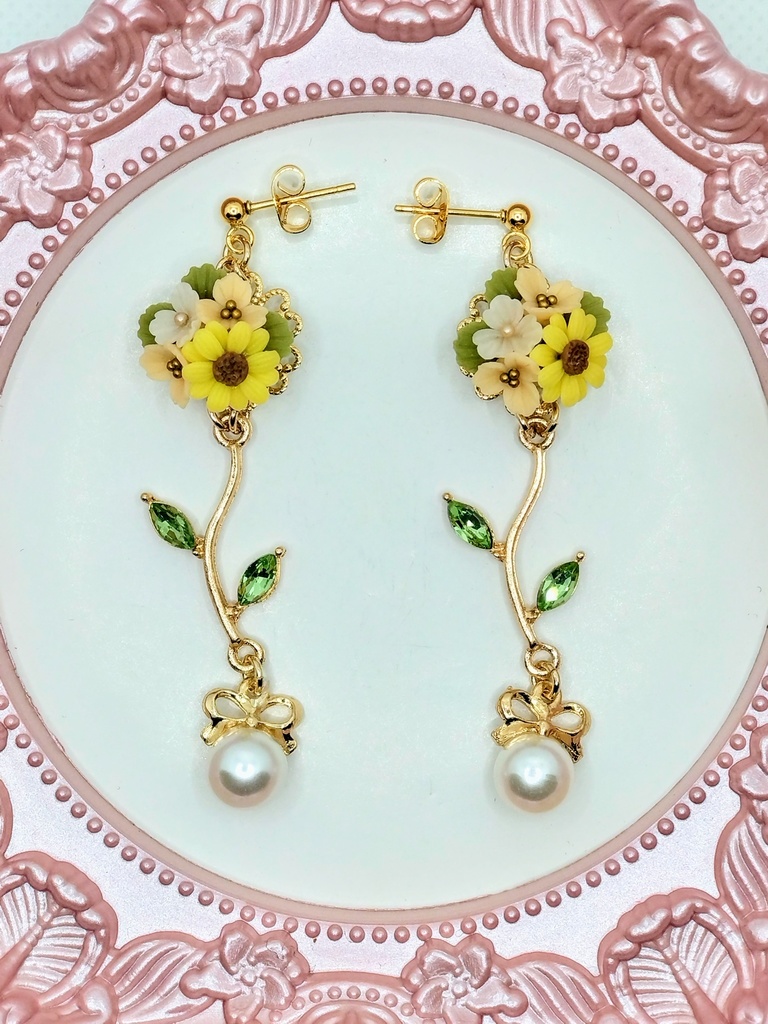 428 ひまわりのブーケピアス