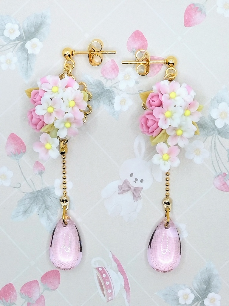 492 桜のキャスケードブーケピアス