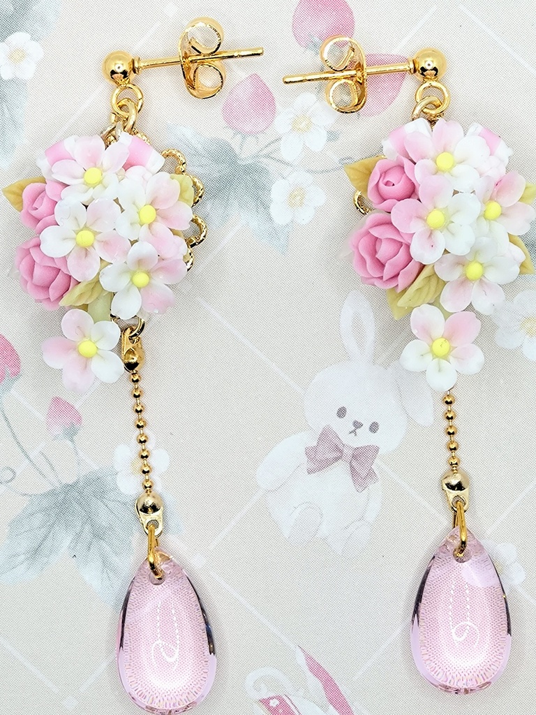 492 桜のキャスケードブーケピアス