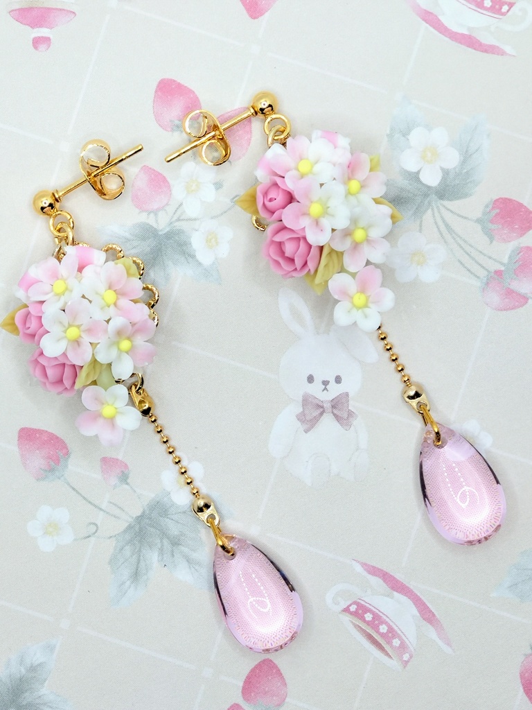 492 桜のキャスケードブーケピアス