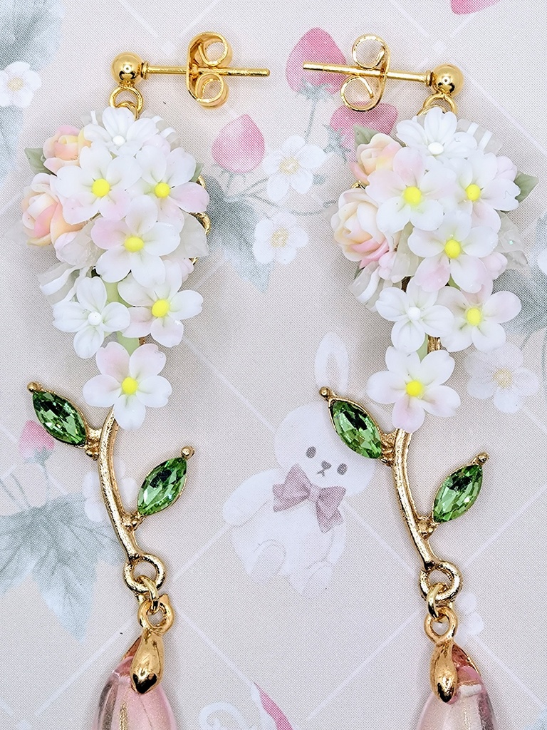 494 桜のキャスケードブーケピアス