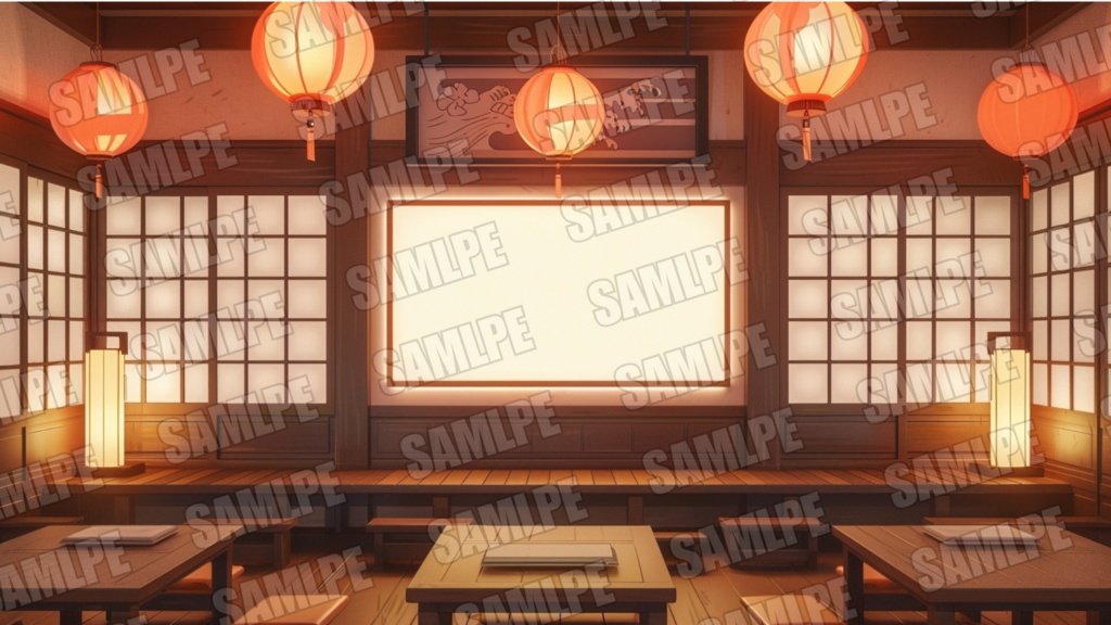 【フル版】和風カフェ配信背景素材セット
