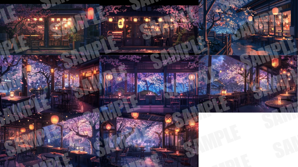 【背景44枚+小物6点】春のカフェ(ゲーム/Vtuber/TRPG etc)