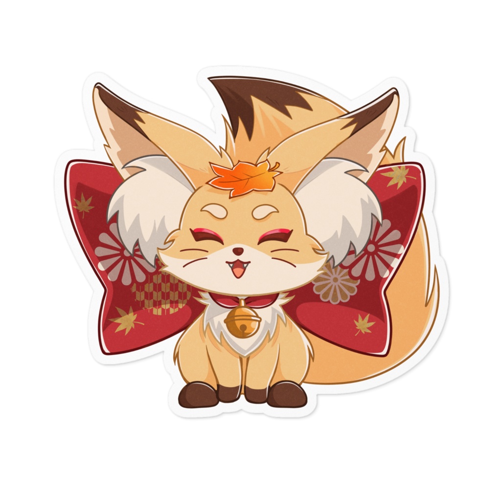 【朱音りん】ロゴ&キツネ姿ダイカットシールセット