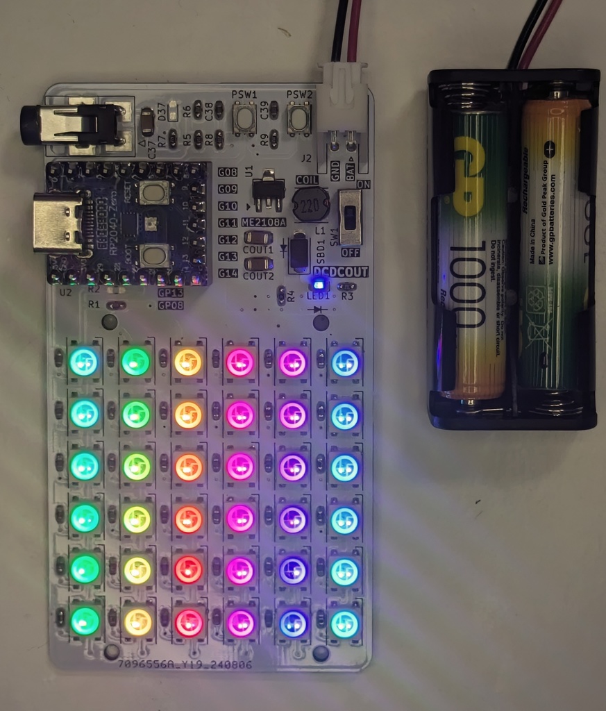 電池駆動するNeoPixel制御ボード Ver.2.1