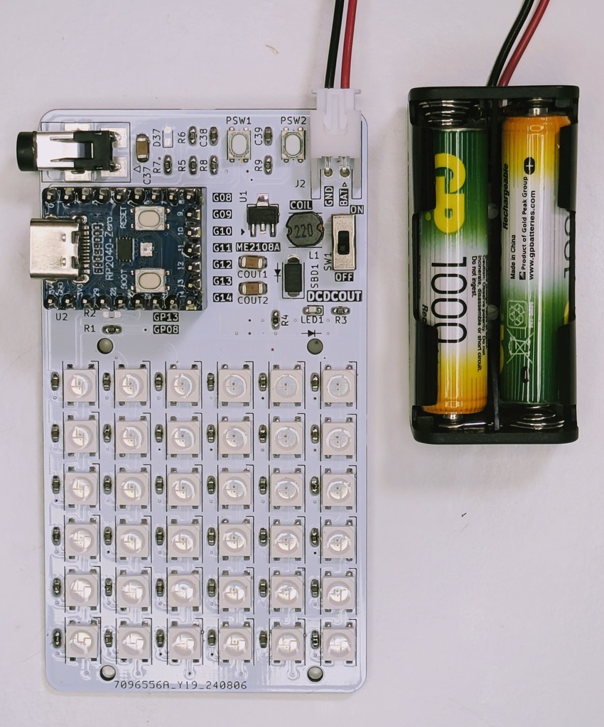 電池駆動するNeoPixel制御ボード Ver.2.1