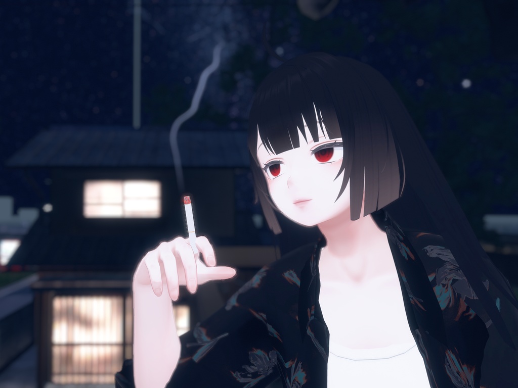 (全アバターMA対応)VRC想定アバターギミック タバコ、ライターセット 点火可能