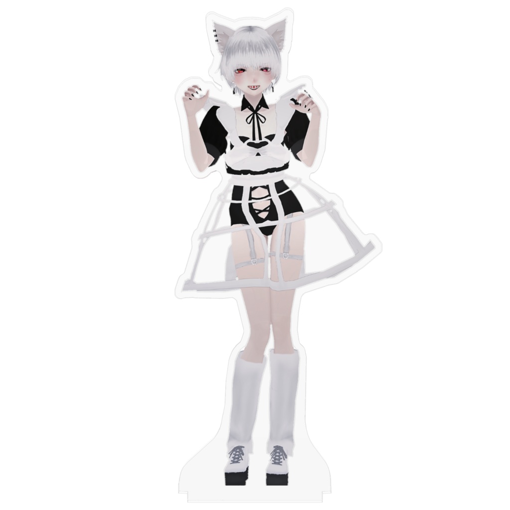 月白シタン 猫耳萌萌メイド服 アクリルフィギュア