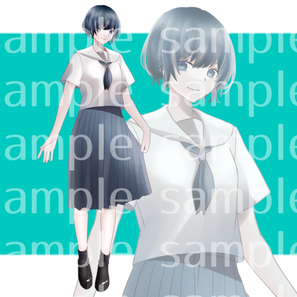セーラー服全身立ち絵素材