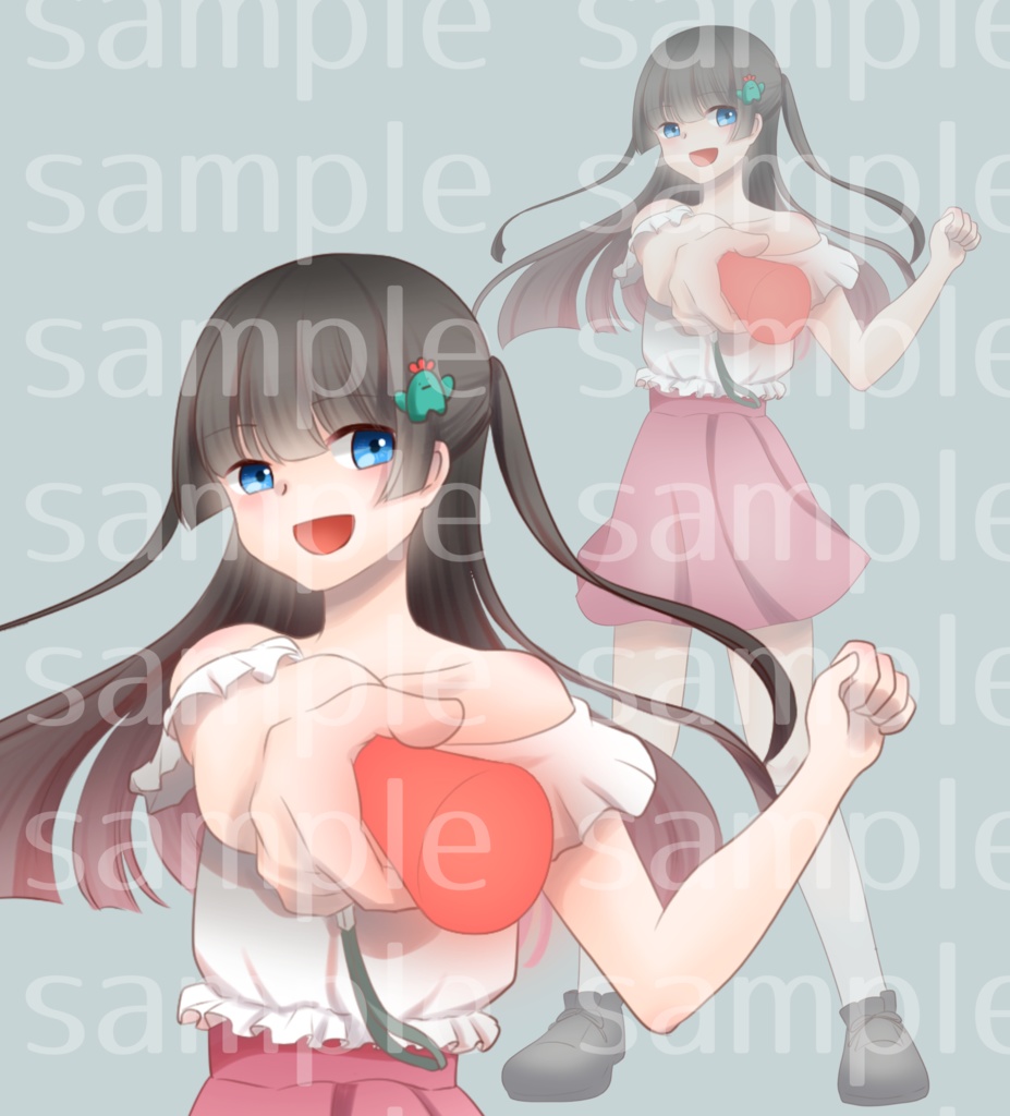 ペンライトを持った女の子の全身立ち絵【TRPG】
