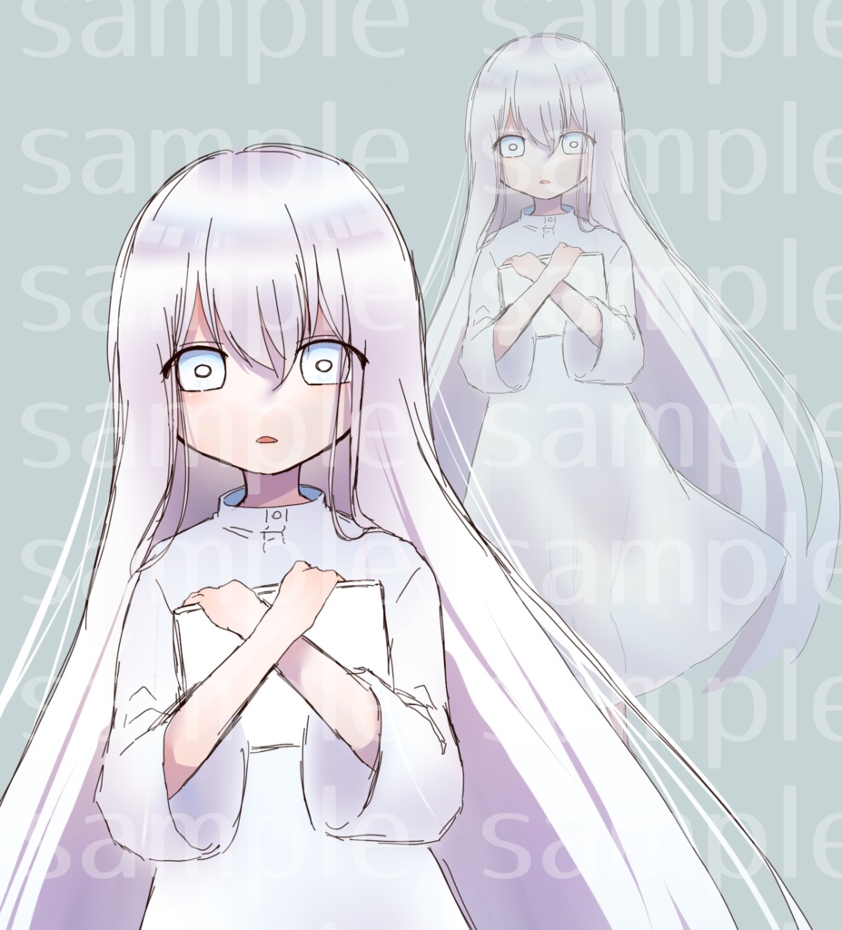 真っ白な女の子の全身立ち絵【TRPG】