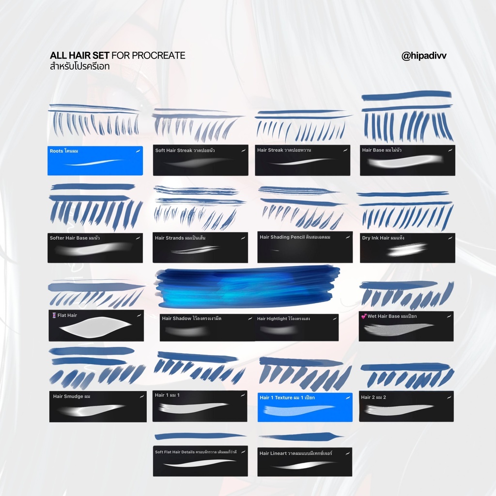 hipadivv ALL Hair Set for Procreate