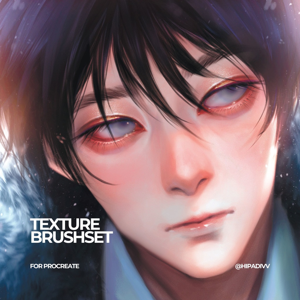 [SALE today-July 1] padivv Texture Portrait Brush Set for Procreate (Paint+Hair)