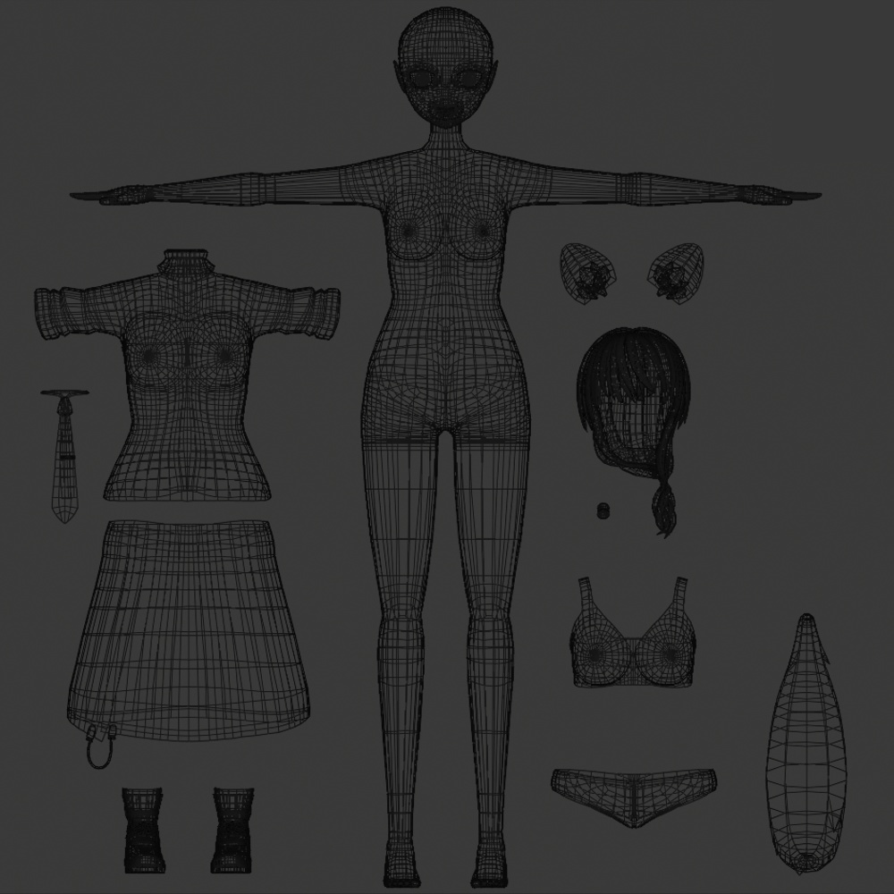 【VR向け オリジナル3Dモデル】ルルカ・リリオン