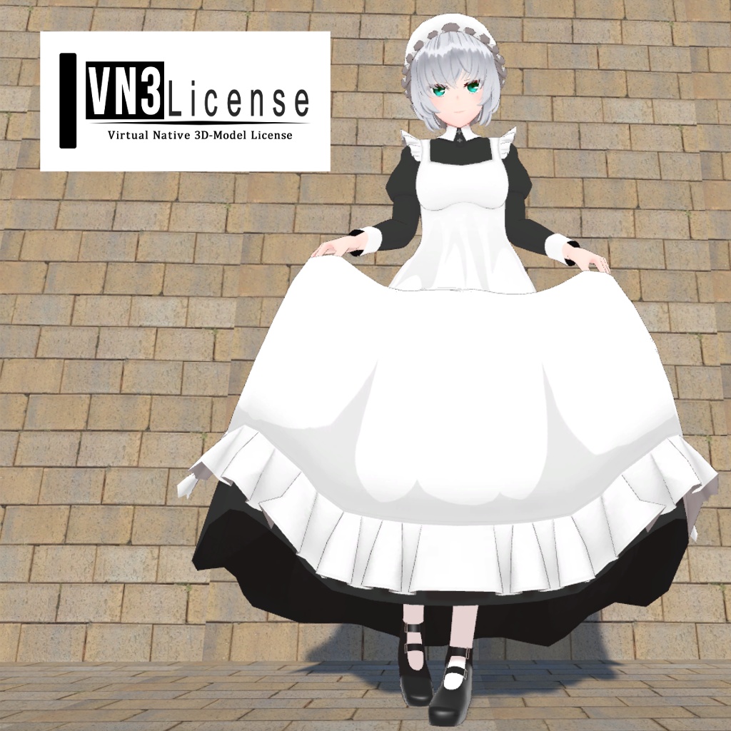 【VRchat向け オリジナル3Dモデル】向いの屋敷のメイドさん
