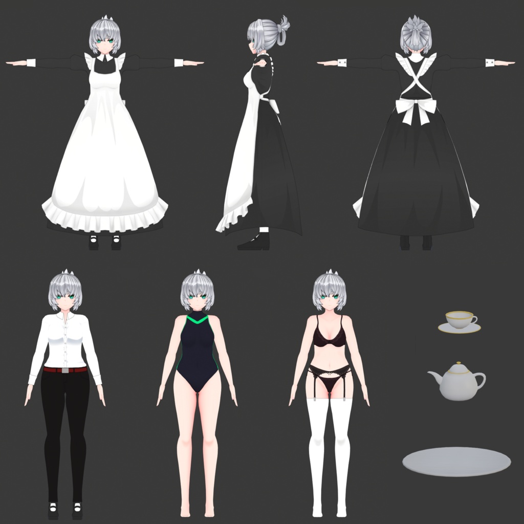 【VRchat向け オリジナル3Dモデル】向いの屋敷のメイドさん