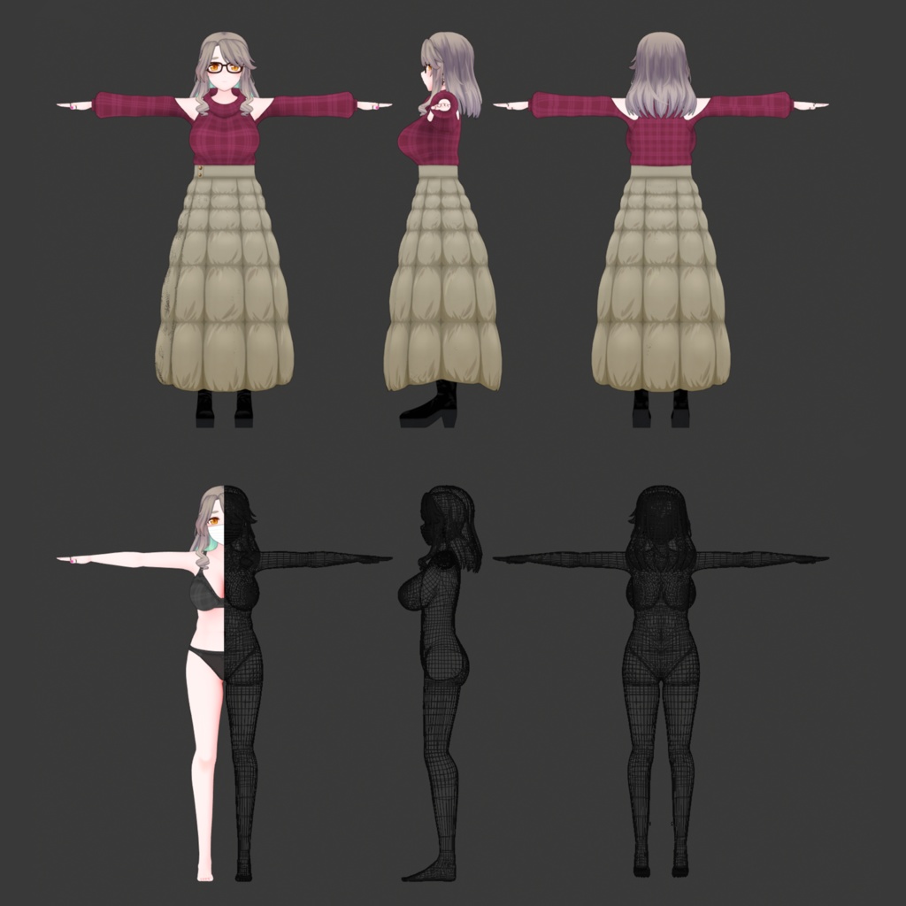 【VRchat向け オリジナル3Dモデル】姉巳 耀 (anemi yoh)