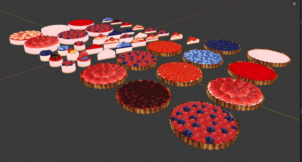 【3Dモデル】ベリーシトラスケーキ