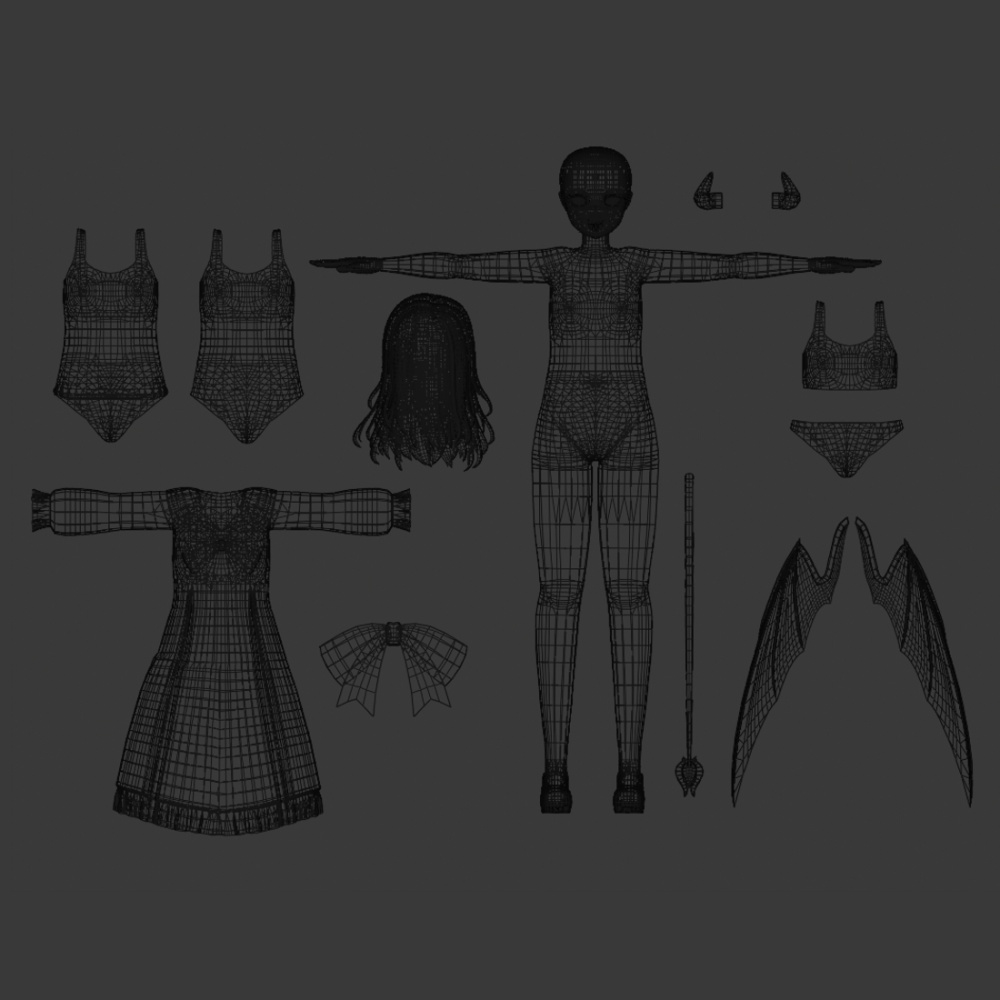 【VR向け オリジナル3Dモデル】アメジナ