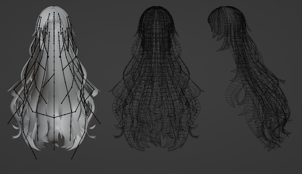 【VRChat向け髪型】前髪切りすぎたウェーブロング(桔梗・しなの対応)