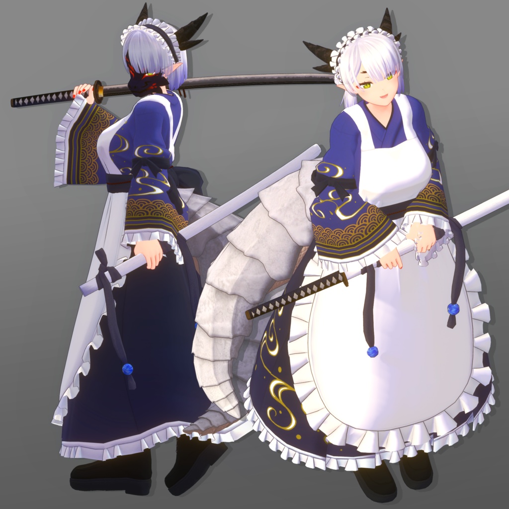 【VRchat向け オリジナル3Dモデル】竜宮亭ノ白鱗