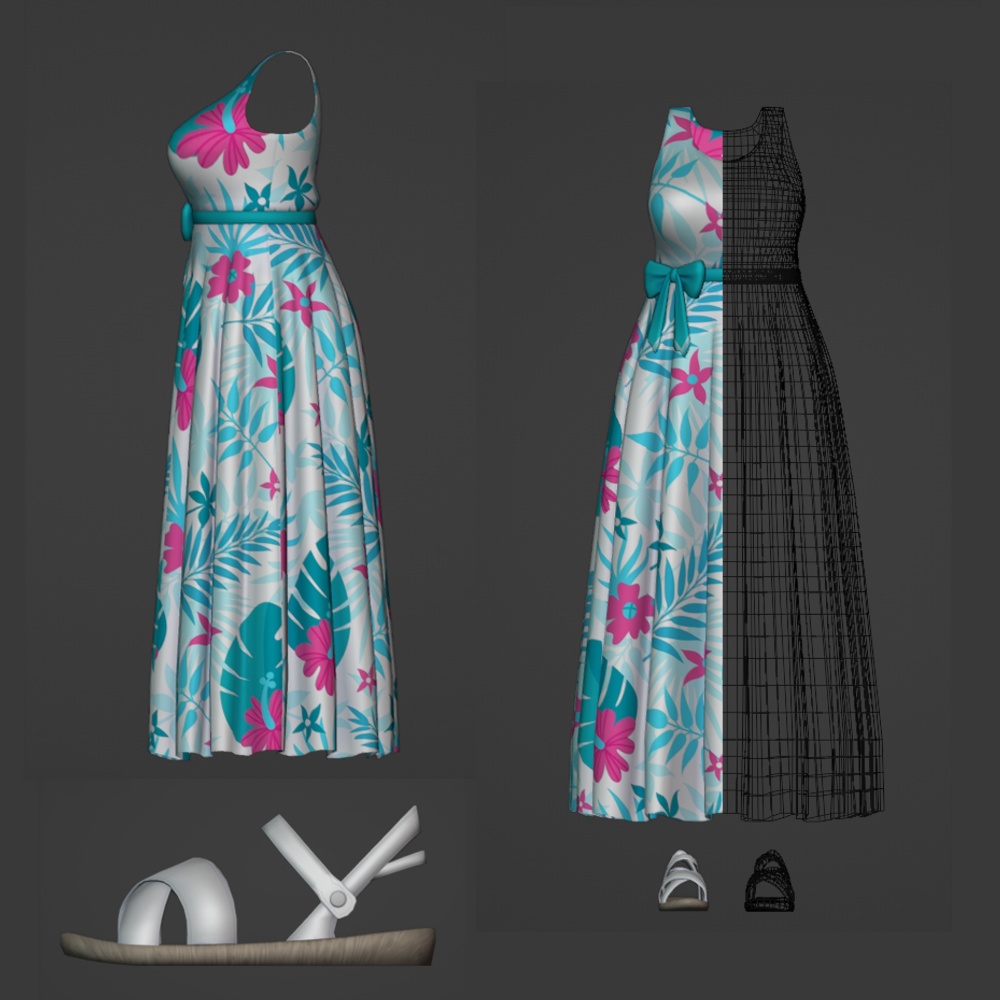 【VRChat向け衣装】サマードレス(桔梗/しなの/マヌカ/シャーレン/エリオスカ/センティッドV2)