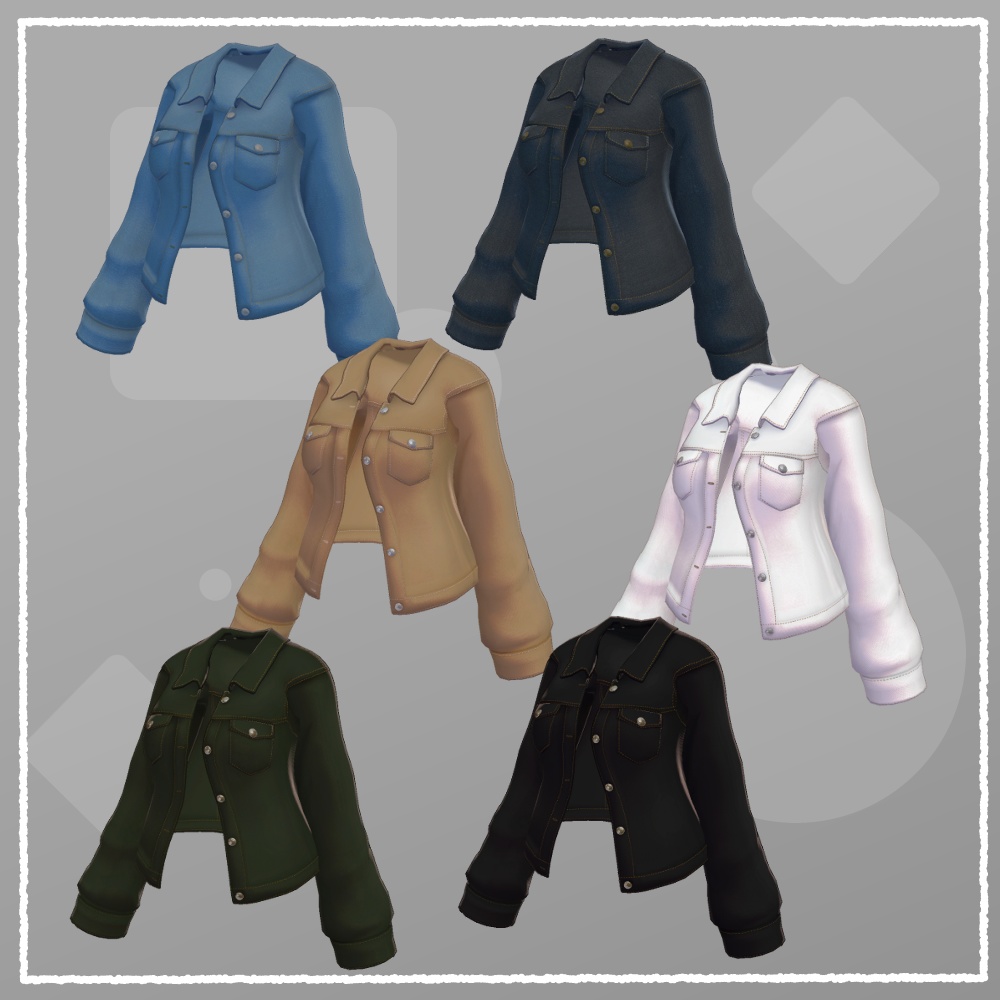 【VRChat向け衣装】デニムジャケット(7アバター対応)