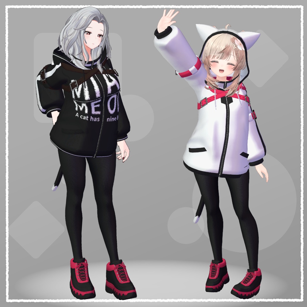 【VRChat向け衣装】にゃああんパーカー(7アバター対応)
