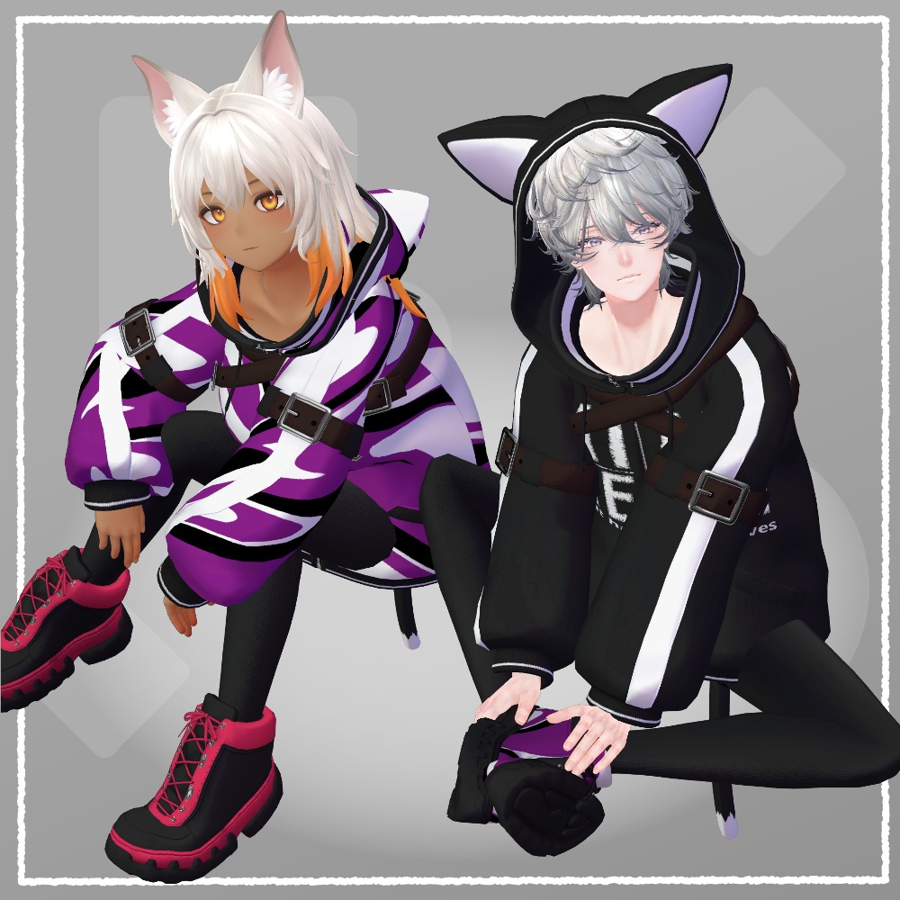 【VRChat向け衣装】にゃああんパーカー(7アバター対応)