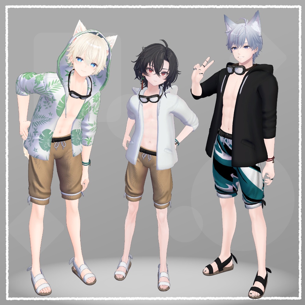 【VRChat向け衣装】シーサイド・アドベンチャラー(7アバター対応)