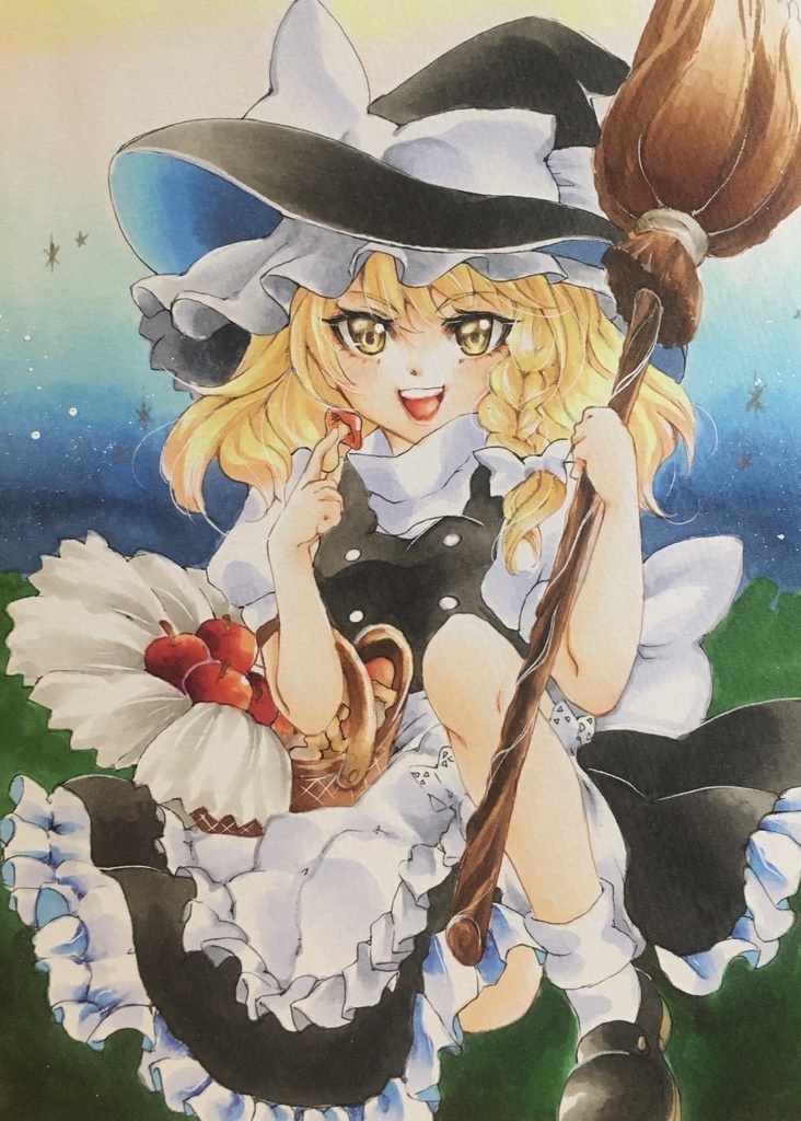 東方Project/手描きイラスト/霧雨魔理沙