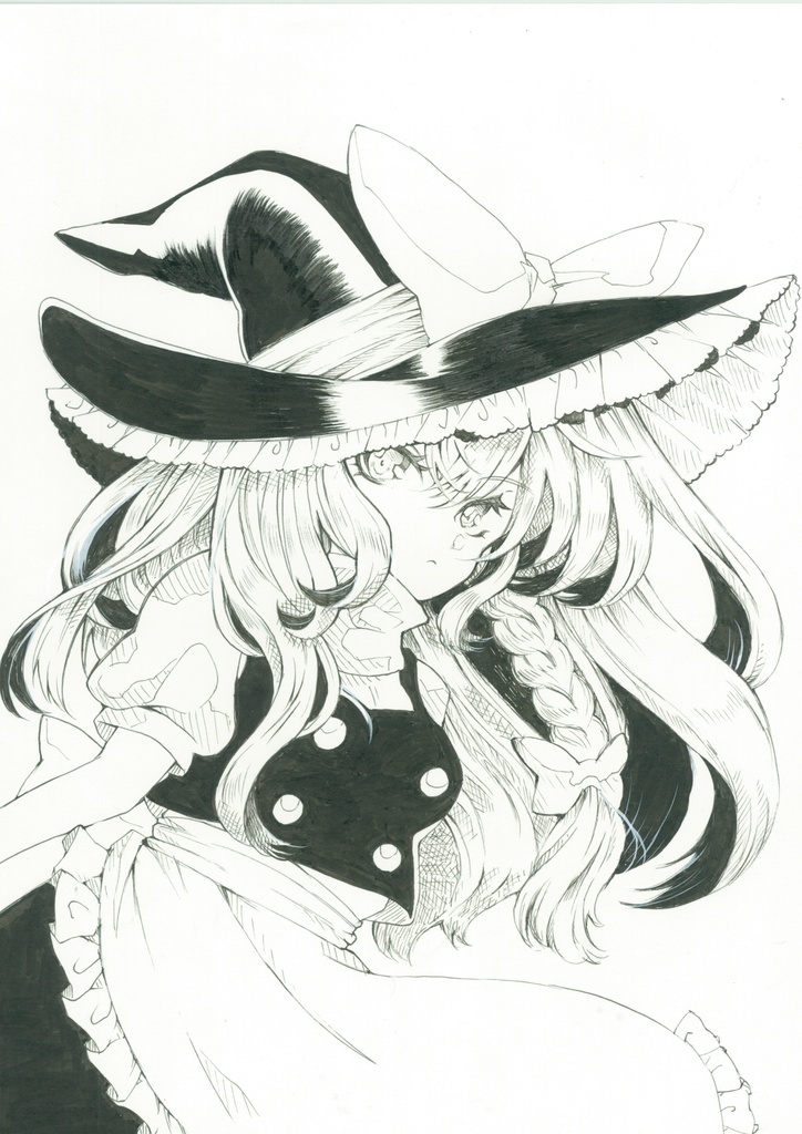 アナログ原画】手描きイラスト 東方Project 霧雨魔理沙【一点物