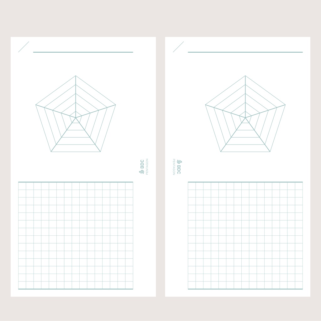 レーダーチャート(5角形)+5mm方眼リフィル バイブルサイズ