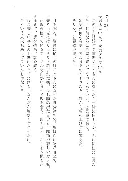 本日の長兄リバ ―夏―