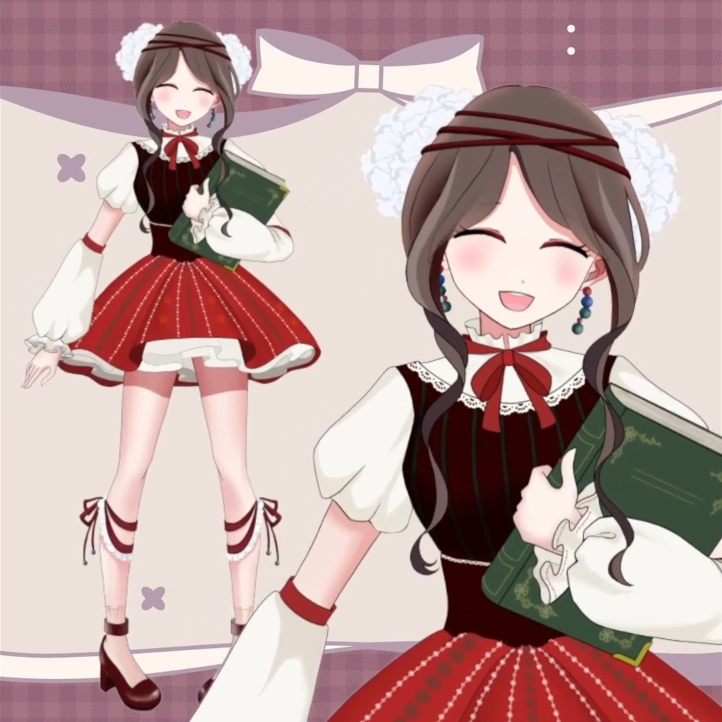 【限定1点】本を持ったゆるふわ女の子【VTS対応】【Live2Dモデル】