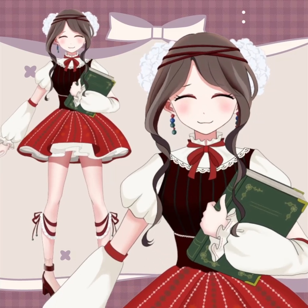 【限定1点】本を持ったゆるふわ女の子【VTS対応】【Live2Dモデル】