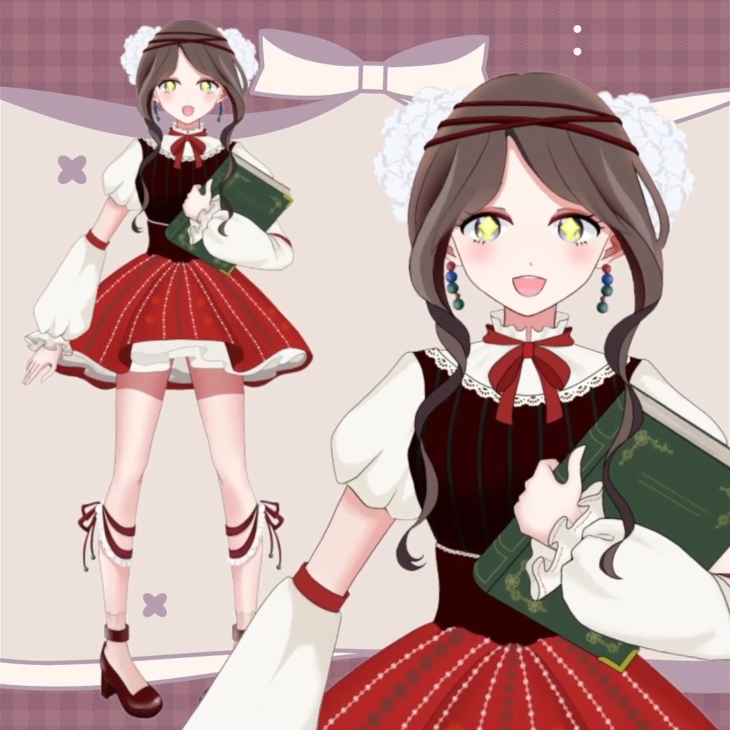 【限定1点】本を持ったゆるふわ女の子【VTS対応】【Live2Dモデル】